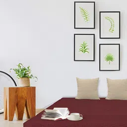 USHA SHRIRAM Maroon 3 Seater Anti-Dust Mite & Anti-Sag Double Foam Fold Out Sofa Cum Bed image 3