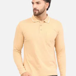 ALARM Men Solid Polo Collar Cotton T-shirt-image-23