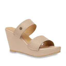 Bata Finn Beige Casual Wedges-picture-14