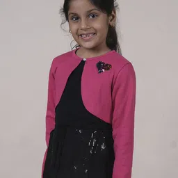 KiddoPanti Girls Embellished Crop Button Shrug image 3