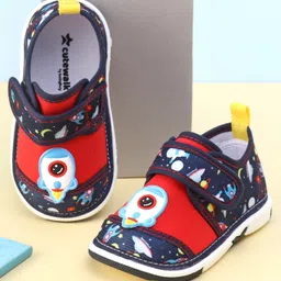 Cute Walk by Babyhug Casual Shoes With Velcro Closure Space Rocket Patch - Navy Blue-picture-28
