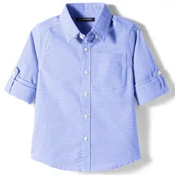 Pine Kids Cotton Woven Full Sleeves Shirt With Checks - Blue-picture-26