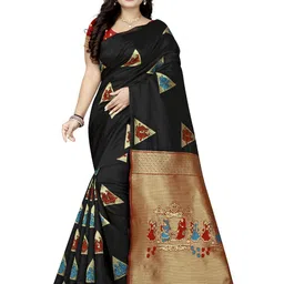 DIVASTRI Woven Design Zari Silk Cotton Banarasi Saree image 1