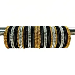 Only Offers Set Of 40 Black Glass Artificial Stones & Beads Bangle image 2