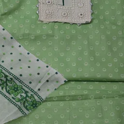 Meena Bazaar Printed with Mirror Work Unstitched Dress Material image 3