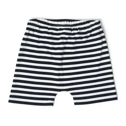 Mi Arcus  Cotton Striped Solid & Butterfly Print Shorts Pack of 3 Black,Grey & Blue image 4