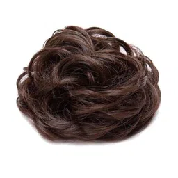 CRIBE Halo Curly Bun Hair Extension - Brown - 5 Inch-image-0