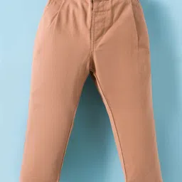 ToffyHouse Poplin Woven Printed Full Sleeves Party Shirt & Pant Set with Bow & Suspender - Brown image 4