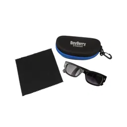BAYBERRY Unisex Black Lens & Black Square Sunglasses with image 2