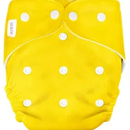 AEREX Reusable Baby 2 Cloth Diapers For 6 Months to 3 Years With 2 Insert Pads Leak Proof Washable Diapers For New Born Babies Adjustable Pocket Cloth Diaper Nappies (Green & Yellow) image 5