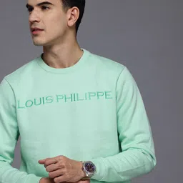 Louis Philippe Brand Name Embroidered Solid Sweatshirt-picture-21