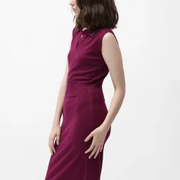 RAREISM Maroon Cotton Solid Sleeveless Sweater image 4