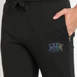 Club York Black Regular Fit Printed Trackpants image 4