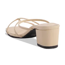 Eridani Women's Vivian Beige Cross Strap Sandals image 4