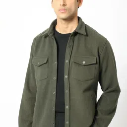 Rare Rabbit Green Regular Fit Solid Jacket image 4