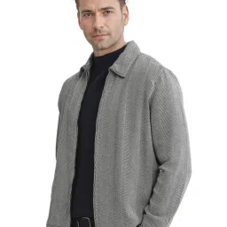 Rare Rabbit Black Regular Fit Stripes Shaket image 4