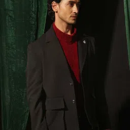 Rare Rabbit Black Regular Fit Solid Jacket image 4