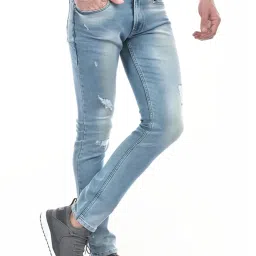 Numero Uno Bright Blue Skinny Fit Distressed Jeans image 4