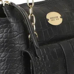 Hidesign Black EE ELIZA 02 M Animal Effect Medium Leather Shoulder Bag image 5