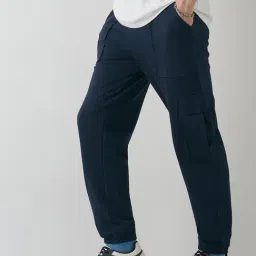 Bewakoof Blue Relaxed Fit Joggers image 3