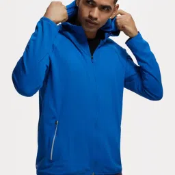 Jockey MV31 Blue Microfiber Elastane Stretch Hooded Sweatshirt with Stay Dry Technology image 4