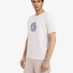 Rare Rabbit Off White Regular Fit Graphic T-Shirt image 4