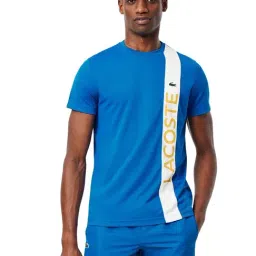 Lacoste Blue Ultra Dry Print Branding Sport T-Shirt-image-85