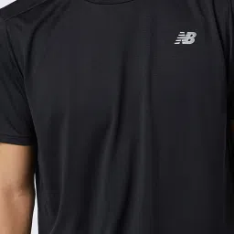 New Balance Black Comfort Fit Textured Sports T-Shirt image 4
