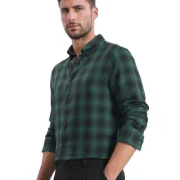 Rare Rabbit Green Regular Fit Checks Shirt image 4