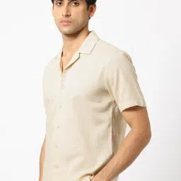Rare Rabbit Beige Regular Fit Solid Shirt image 4
