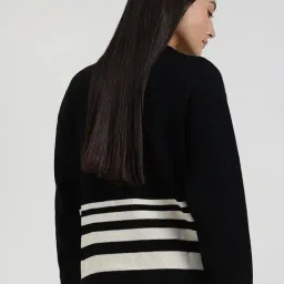 Fablestreet Black Acrylic Stripes Sweater image 2
