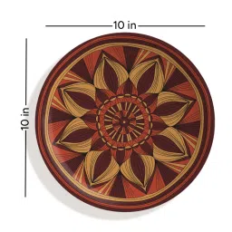 Nestroots Chestnut Charm Mustard & Maroon Porcelain¿Decorative Wall Plate image 4