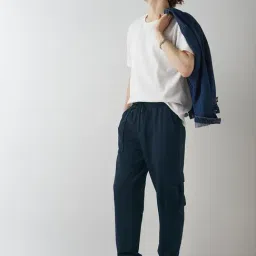 Bewakoof Blue Relaxed Fit Joggers image 5