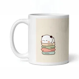 Mr UVD White & Beige Graphic Printed Ceramic Glossy Mug 350 ml image 2