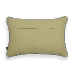 Pure Home and Living Green Velvet Embroidered Rectangle Cushion image 4