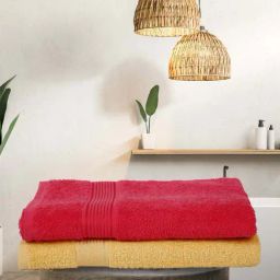 bianca LORENA 100% Cotton Super-Soft Terry Towels -2pc Bath Towel (d`ross) solid-multi-picture-7