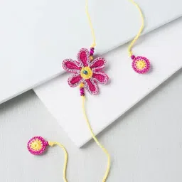 Fabindia Yellow & Pink Thread Rakhi-picture-43