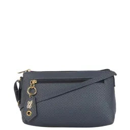 Baggit Navy Textured Medium Sling Handbag-image-9