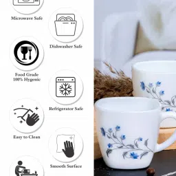 Cello White Opalware Cup (0.1 L) - Set of 6 image 4