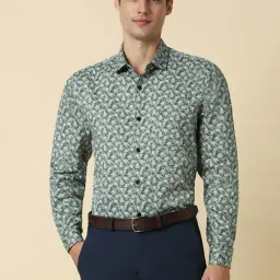 Allen Solly Green Cotton Slim Fit Printed Shirts-picture-35