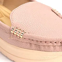 Scentra Women's Nude Wedge Loafers image 4