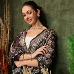 Silk Land Black Printed Saree image 4