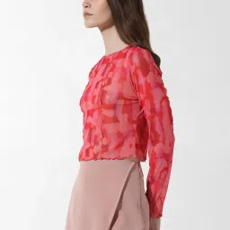 Only Pink Printed Crop Top image 4