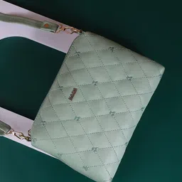 Mochi Green Quilted Structured Sling Bag-picture-38