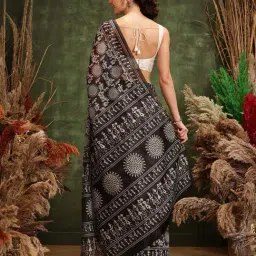 Silk Land Black Printed Saree image 2