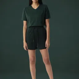 RAREISM Green Cotton Blend Solid Shorts image 3