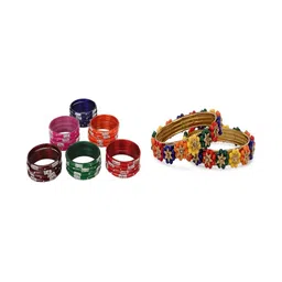 SOMIL Women Pack Of 26 Handcrafted Glass Bangle-image-5