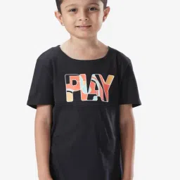 DOMYOS By Decathlon Kids Black Printed T-Shirt-picture-34