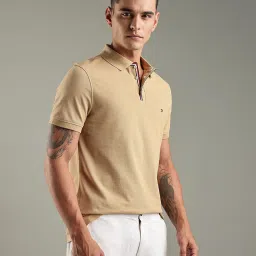 Tommy Hilfiger Classic Khaki Regular Fit Cotton Polo T-Shirt image 4