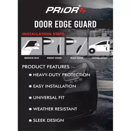Prior Signature Black Universal Fit Type Rubber Door Edge Guards for All Cars image 5
